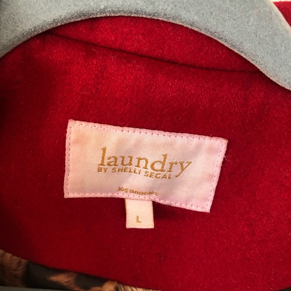 Women’s Red Wool Blend Coat by Laundry by Shelli Segal (Size Large) - Picture 4 of 7